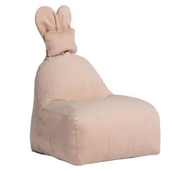 Fotoliu puf pentru copii roz deschis Funny Bunny - The Brooklyn Kids imagine
