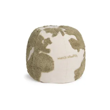 Fotoliu puf pentru copii verde/crem World Map - Lorena Canals imagine