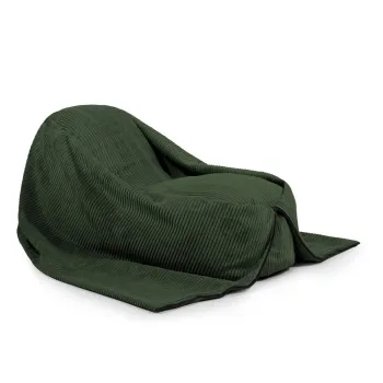 Fotoliu puf pentru copii verde cu tapiterie din catifea reiata Cocoon 120 - SLOWDOWN imagine