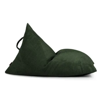 Fotoliu puf pentru copii verde cu tapiterie din catifea reiata Razzy - SLOWDOWN imagine