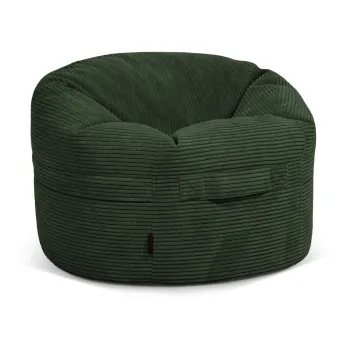 Fotoliu puf pentru copii verde cu tapiterie din catifea reiata Roll 80 - SLOWDOWN imagine