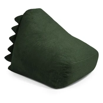 Fotoliu puf pentru copii verde cu tapiterie din catifea reiata Snug 80 Dragon - SLOWDOWN imagine