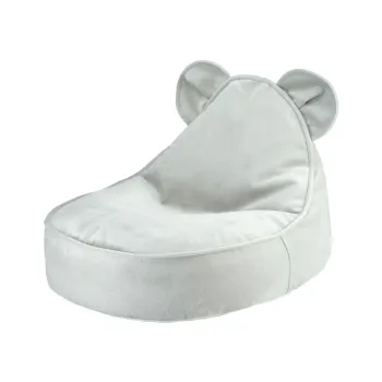 Fotoliu puf pentru copii verde menta cu tapiterie din catifea Bear - Wigiwama imagine