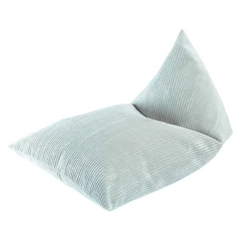 Fotoliu puf pentru copii verde menta cu tapiterie din catifea reiata Big Lounger - Wigiwama imagine