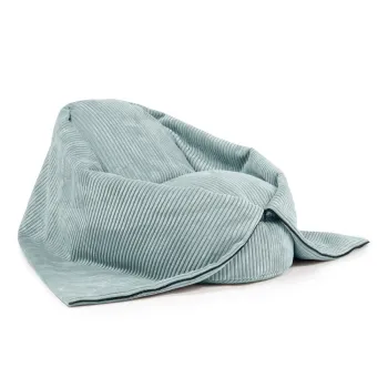 Fotoliu puf pentru copii verde menta cu tapiterie din catifea reiata Cocoon 80 - SLOWDOWN imagine