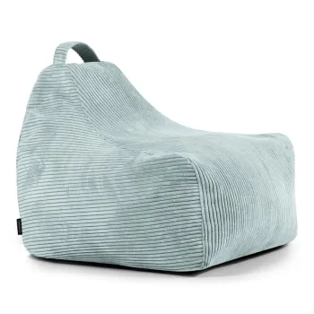 Fotoliu puf pentru copii verde menta cu tapiterie din catifea reiata Game Amuse - SLOWDOWN imagine