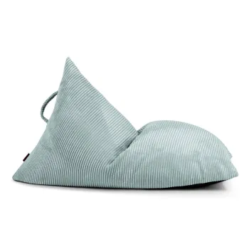 Fotoliu puf pentru copii verde menta cu tapiterie din catifea reiata Razzy - SLOWDOWN imagine