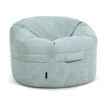 Fotoliu puf pentru copii verde menta cu tapiterie din catifea reiata Roll 80 - SLOWDOWN imagine