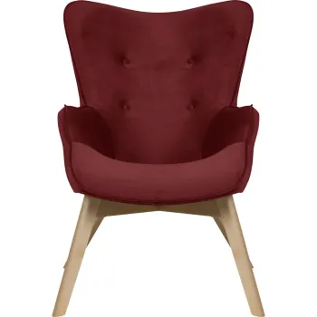 Fotoliu rosu cu tapiterie din catifea Niko - Ropez imagine