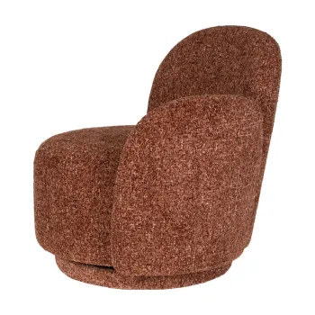 Fotoliu rosu pivotant cu tapiterie din chenille Rose - Dutchbone imagine