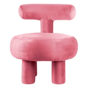 Fotoliu roz cu tapiterie din catifea Abrazo - Leitmotiv imagine