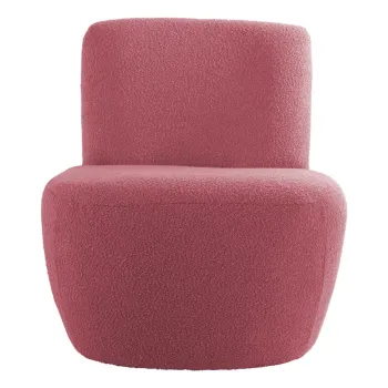 Fotoliu roz cu tapiterie din tesatura boucle Ada - Leitmotiv imagine