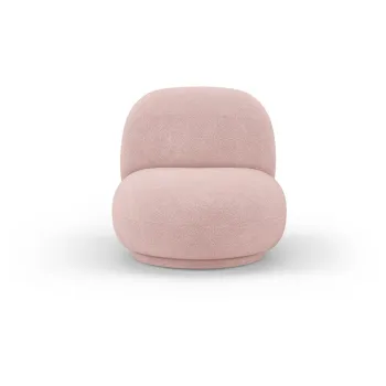 Fotoliu roz deschis cu tapiterie din stofa boucle Chuck - Micadoni Home imagine