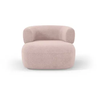 Fotoliu roz deschis cu tapiterie din stofa boucle Jenny - Micadoni Home imagine