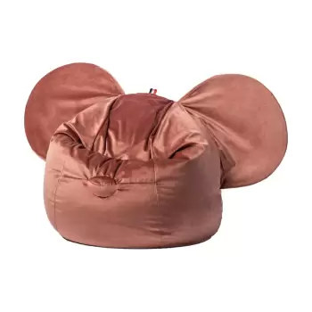 Fotoliu sac catifelat pentru copii The Brooklyn Kids Ears, rosu imagine