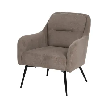 Fotoliu taupe cu tapiterie din chenille Classic - Ixia imagine