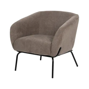 Fotoliu taupe cu tapiterie din chenille Classic - Ixia imagine