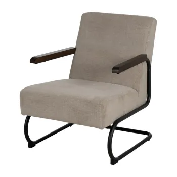 Fotoliu taupe cu tapiterie din chenille Industra - Ixia imagine