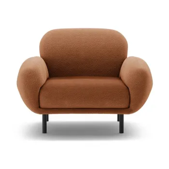 Fotoliu teracota cu tapiterie din tesatura boucle Poppy - Micadoni imagine