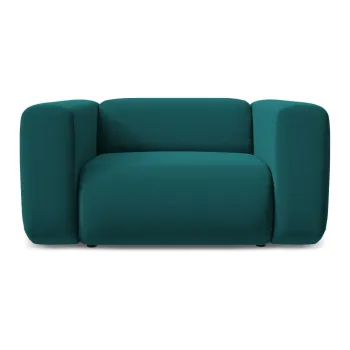 Fotoliu turcoaz cu tapiterie din catifea Ekahi - Makamii imagine