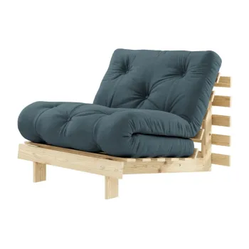 Fotoliu variabil KARUP Design Roots Raw/Petrol Blue, albastru petrol imagine