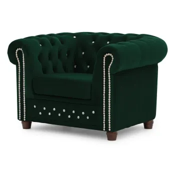 Fotoliu verde chesterfield cu tapiE>erie din catifea York Blik aEURRopez imagine