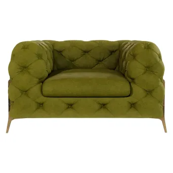 Fotoliu verde cu tapiterie din catifea Chelsea Bis - Ropez imagine