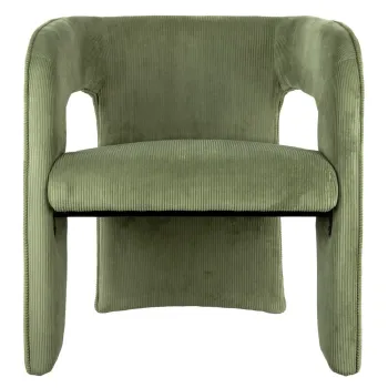Fotoliu verde cu tapiterie din catifea reiata Vigor - Leitmotiv imagine