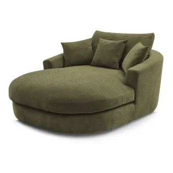 Fotoliu verde cu tapiterie din chenille Belem - Bobochic Paris imagine