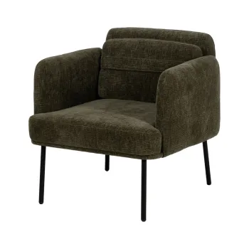 Fotoliu verde cu tapiterie din chenille Bind - Ixia imagine