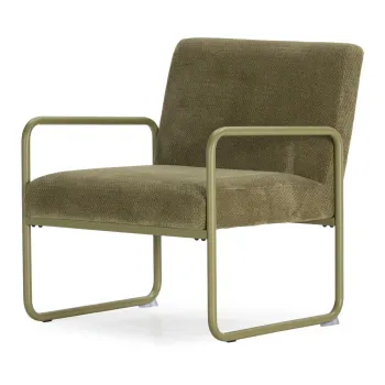 Fotoliu verde cu tapiterie din chenille Vince - MOME imagine