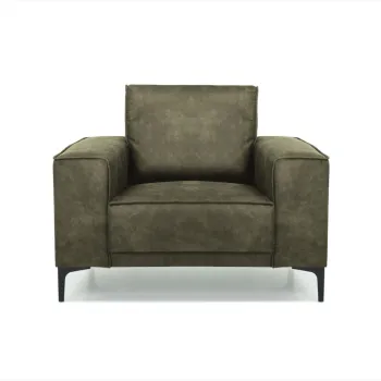 Fotoliu verde cu tapiterie din imitatie de piele Copenhagen - Scandic imagine