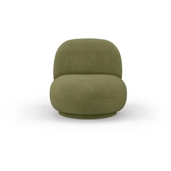 Fotoliu verde cu tapiterie din stofa boucle Chuck - Micadoni Home imagine