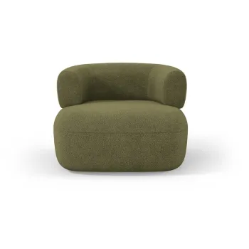 Fotoliu verde cu tapiterie din stofa boucle Jenny - Micadoni Home imagine