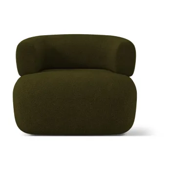 Fotoliu verde cu tapiterie din tesatura boucle Jenny - Micadoni Home imagine