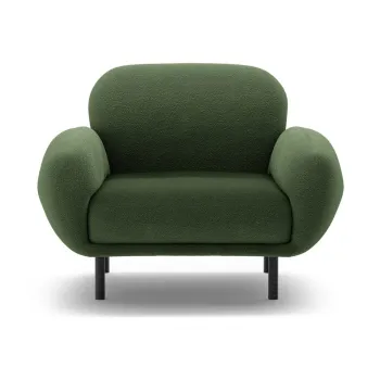 Fotoliu verde cu tapiterie din tesatura boucle Poppy - Micadoni imagine