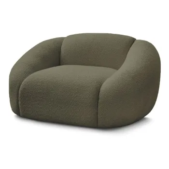 Fotoliu verde cu tapiterie din tesatura boucle Tina - Bobochic Paris imagine