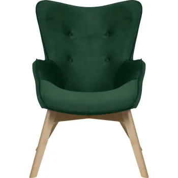Fotoliu verde inchis cu tapiterie din catifea Niko - Ropez imagine