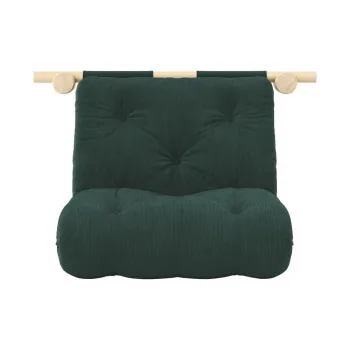 Fotoliu verde inchis cu tapiterie din catifea reiata Hooked - Karup Design imagine