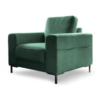 Fotoliu verde inchis cu tapiterie din catifea reiata Lofty Lilly - Miuform imagine