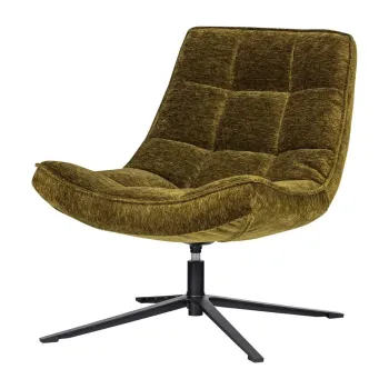 Fotoliu verde pivotant cu tapiE>erie din chenille Maudi aEURWOOOD imagine