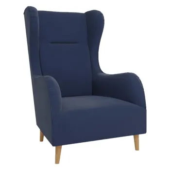 Fotoliu wing albastru cu tapiterie din catifea Carole - Ropez imagine