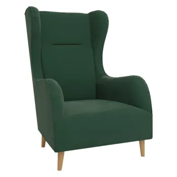 Fotoliu wing verde cu tapiterie din catifea Carole - Ropez imagine