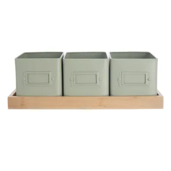 Ghivece 3 buc. din metal pentru ierburi aromatice Greenish - Orion imagine