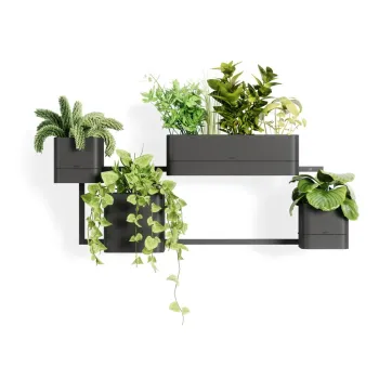 Ghivece 4 buc. din plastic pentru ierburi aromatice de perete Cubiko - Umbra imagine