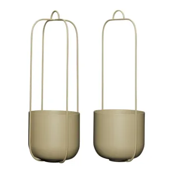 Ghivece decorative 2 buc. din metal de agatat / de perete o 16 cm Lotus - Hubsch imagine