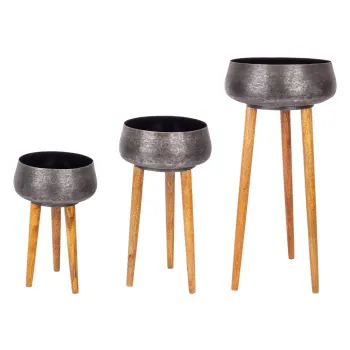 Ghivece decorative 3 buc. din metal handmade o 37,5 cm Varanasi - Bizzotto imagine