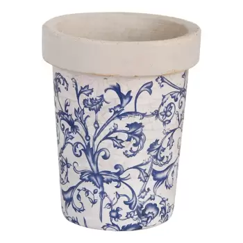 Ghiveci ceramica Esschert Design, alb - albastru imagine
