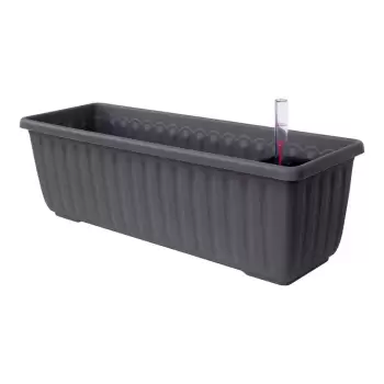 Ghiveci cu auto-udare Plastia Siesta, lungime 80 cm, gri antracit imagine
