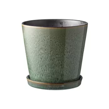 Ghiveci de flori cu suport din gresie Bitz Jungle, o 14 cm, verde imagine